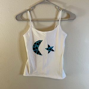 Star and moon crop tank top